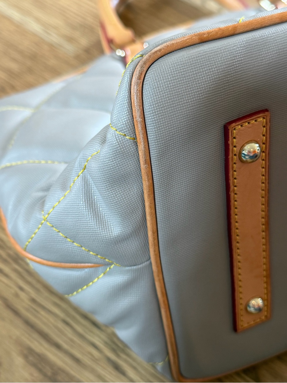 Dooney & Bourke Quilted Nylon Satchel with Leather Trim - Picture 5 of 11